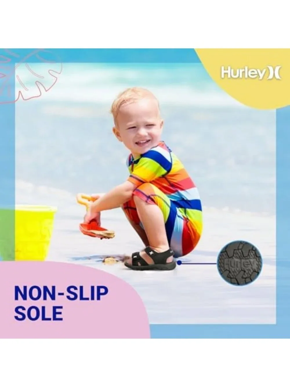 Lightweight Kids Water Shoes, Open Toe Sandals for Beach, Breathable
